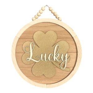 St. Patrick’s Day Lucky Hanging Wall Art Shamrock 9.5”
